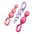Satisfyer Plugs - Coloured (Pink  Purple & Red) (Booty Call - Coloured set of 3)