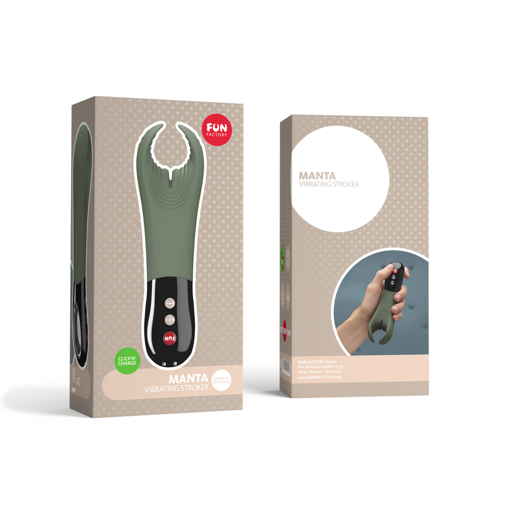 Fun Factory Manta - Moss Green - Vibrating Stroker