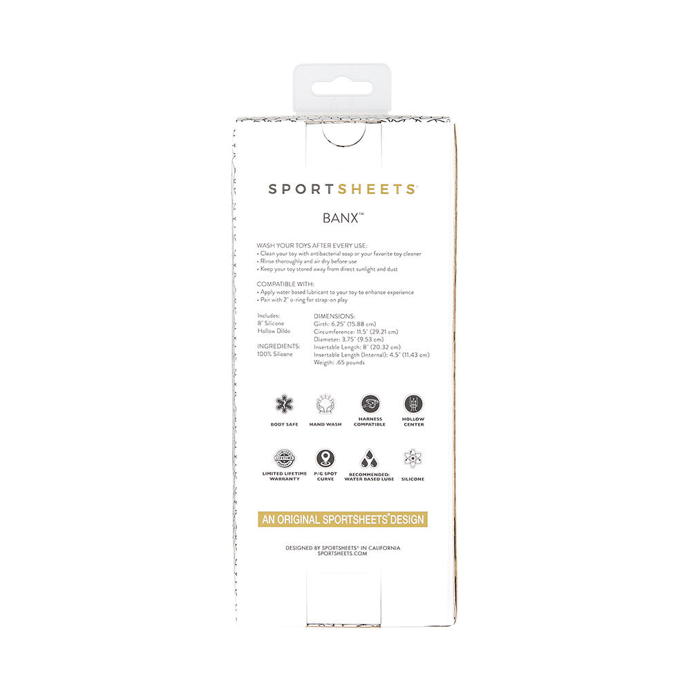 Sportsheets Merge Collection - Banx - 8\" Hollow Silicone Dildo