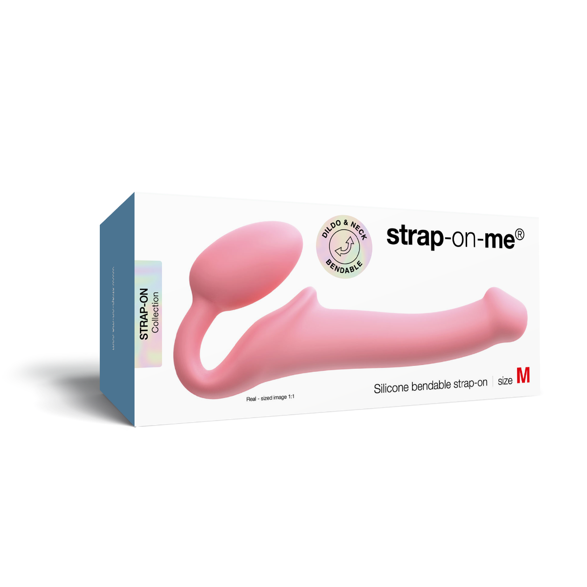Strap On Me - Silicone Bendable Strap-On - M - Pastel Pink