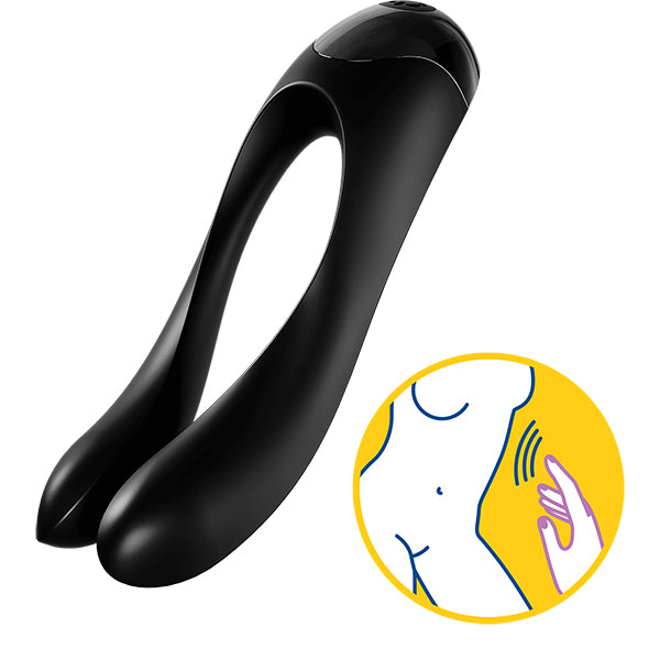 Satisfyer Candy Cane Finger Vibrator - Black