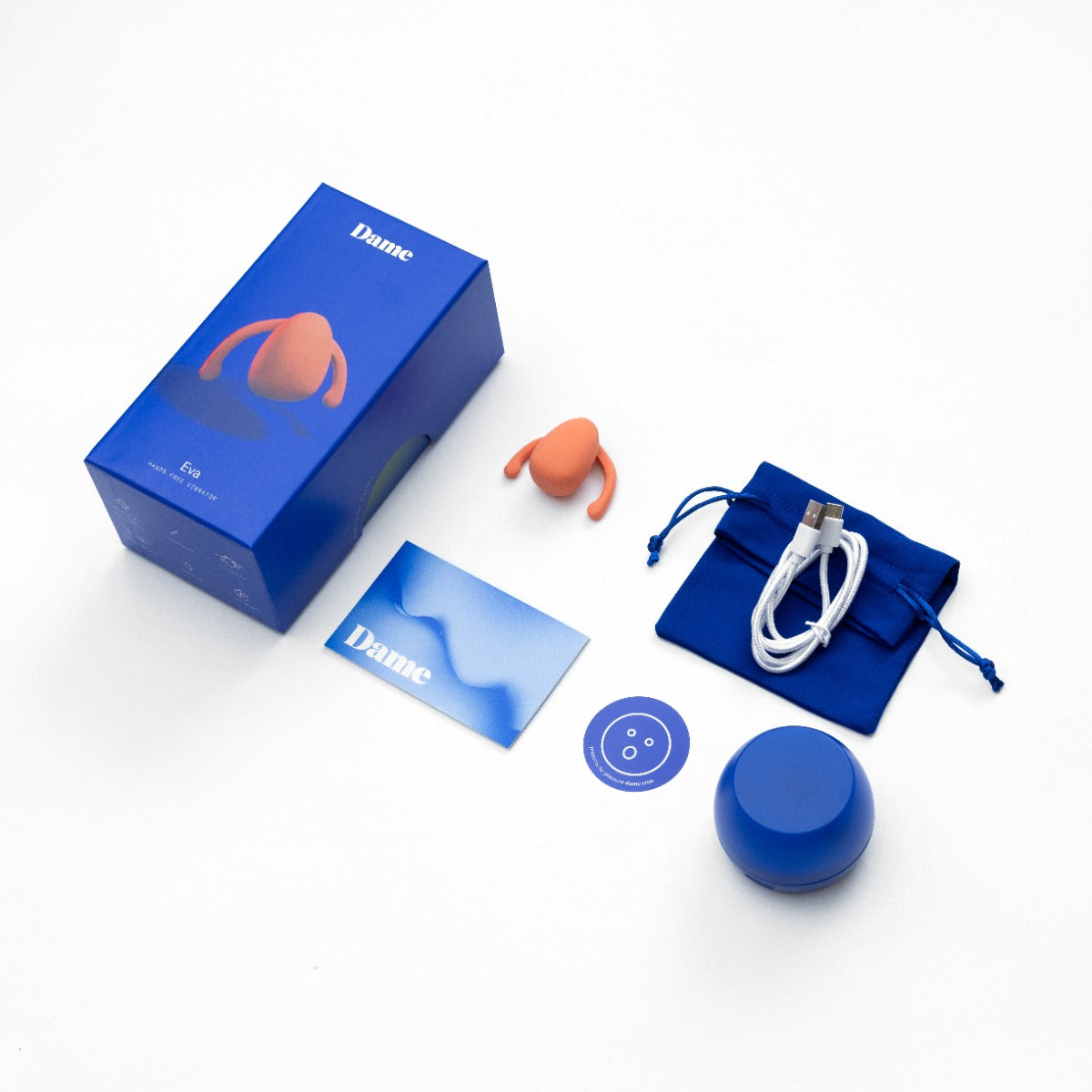 DAME - Eva  Couples Vibrator - Papaya