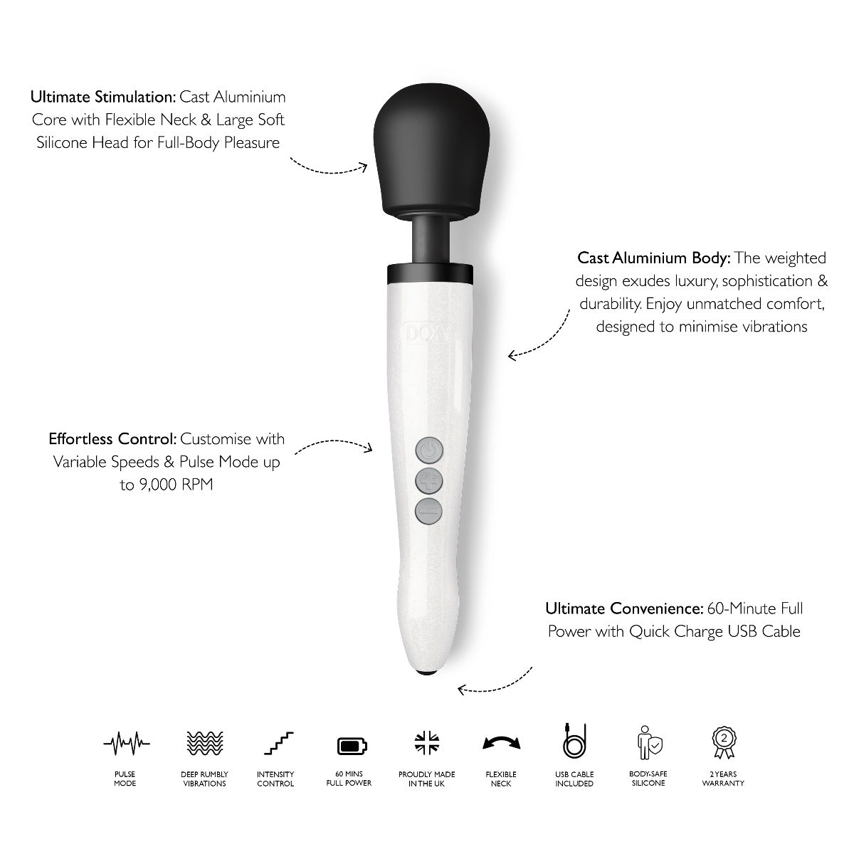 Doxy Die Cast Rechargeable - Stardust White