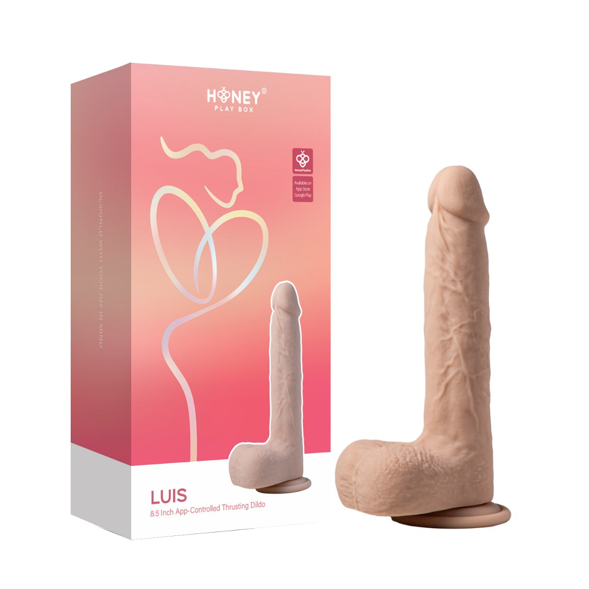 Honey Play Box â€“ Luis â€“ Real Thrusting Dildo with Clit Licker  8.5\" (App Controlled)