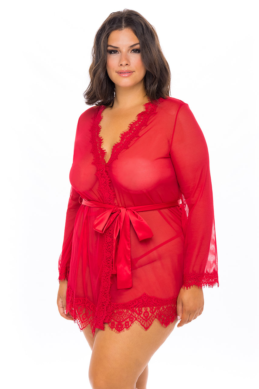 Oh La La Cheri - Provence Robe Plus - 3X/4X -Red