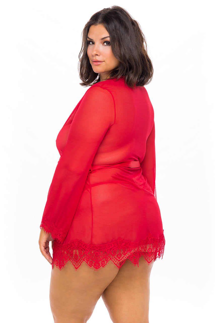 Oh La La Cheri - Provence Robe Plus - 3X/4X -Red