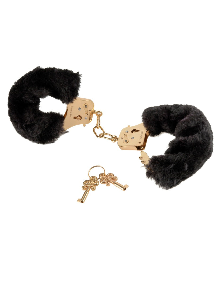 Pipedream - Fetish Fantasy Gold - Deluxe Furry Cuffs  - Gold/Black