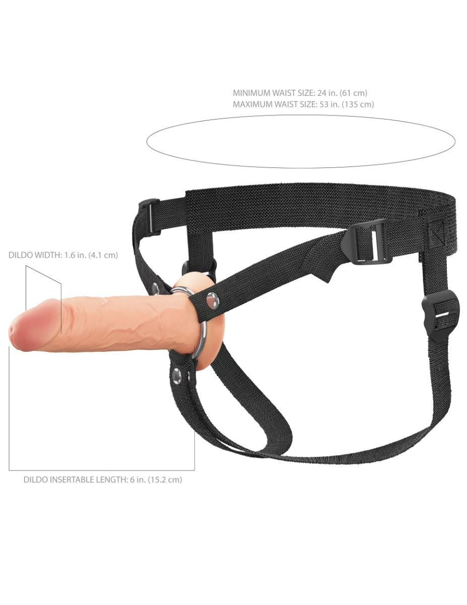 Pipedream - Fantasy X-tensions Elite - 6" Silicone Hollow Strap-on - Dual Density  - Light