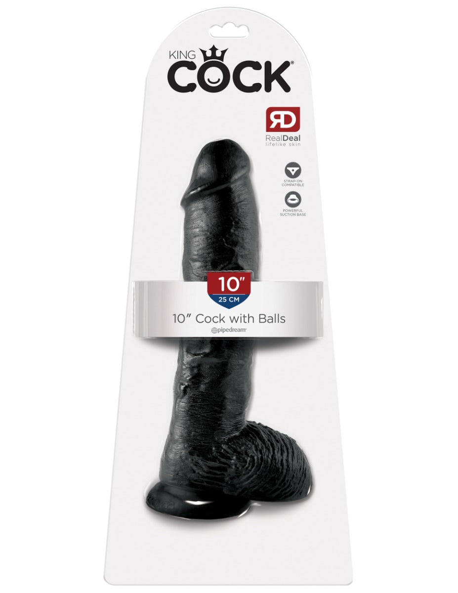 Pipedream - King Cock - 10" Cock with Balls  - Black