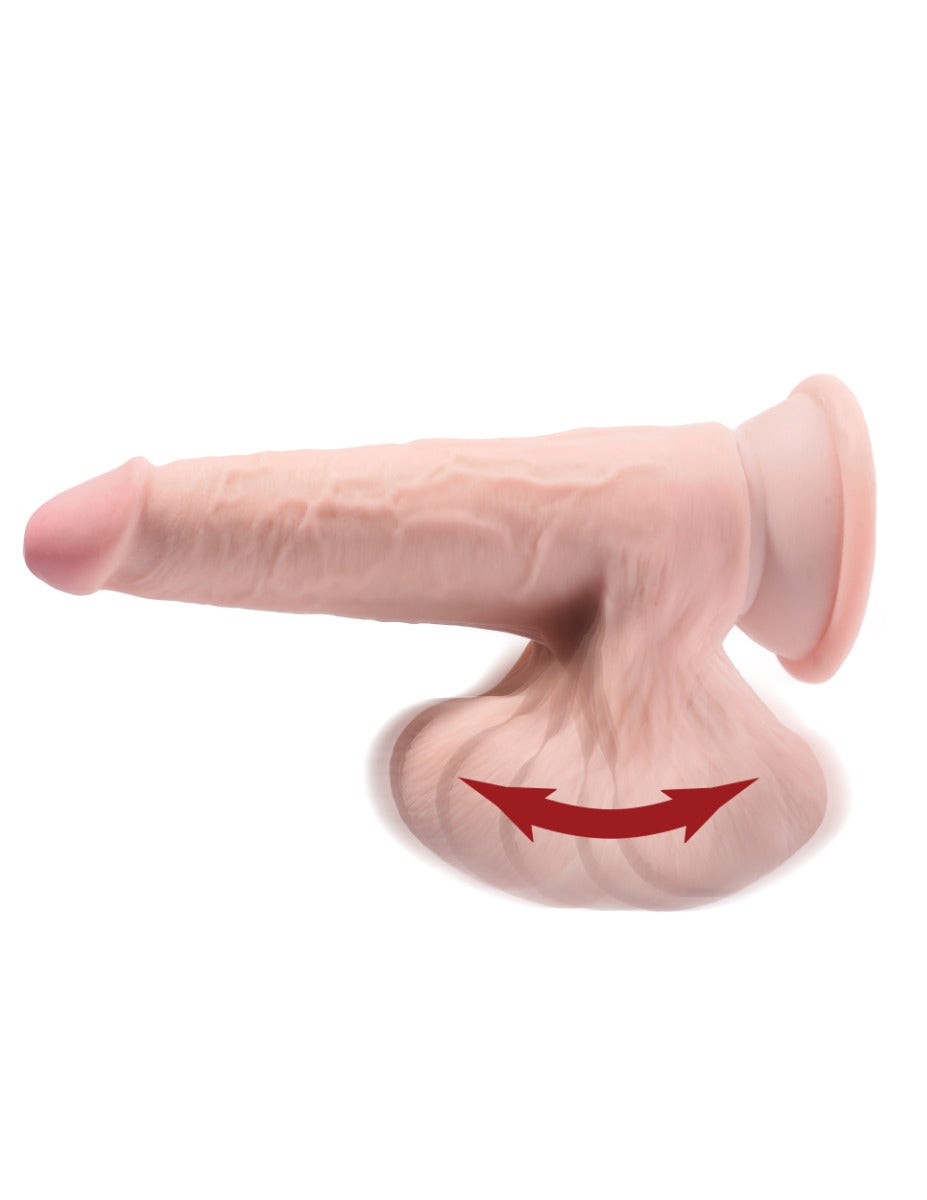 Pipedream - King Cock Plus - 7" Triple Density Cock With Swinging Balls - Light