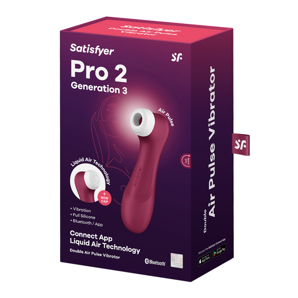 Satisfyer Pro 2 â€“ Generation 3 With Liquid Air Technology â€“ App Enabled Wine Red
