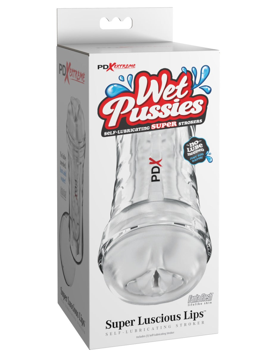 Pipedream - PDX Extreme - Super Luscious Lips Self-Lubricating Stroker - Clear