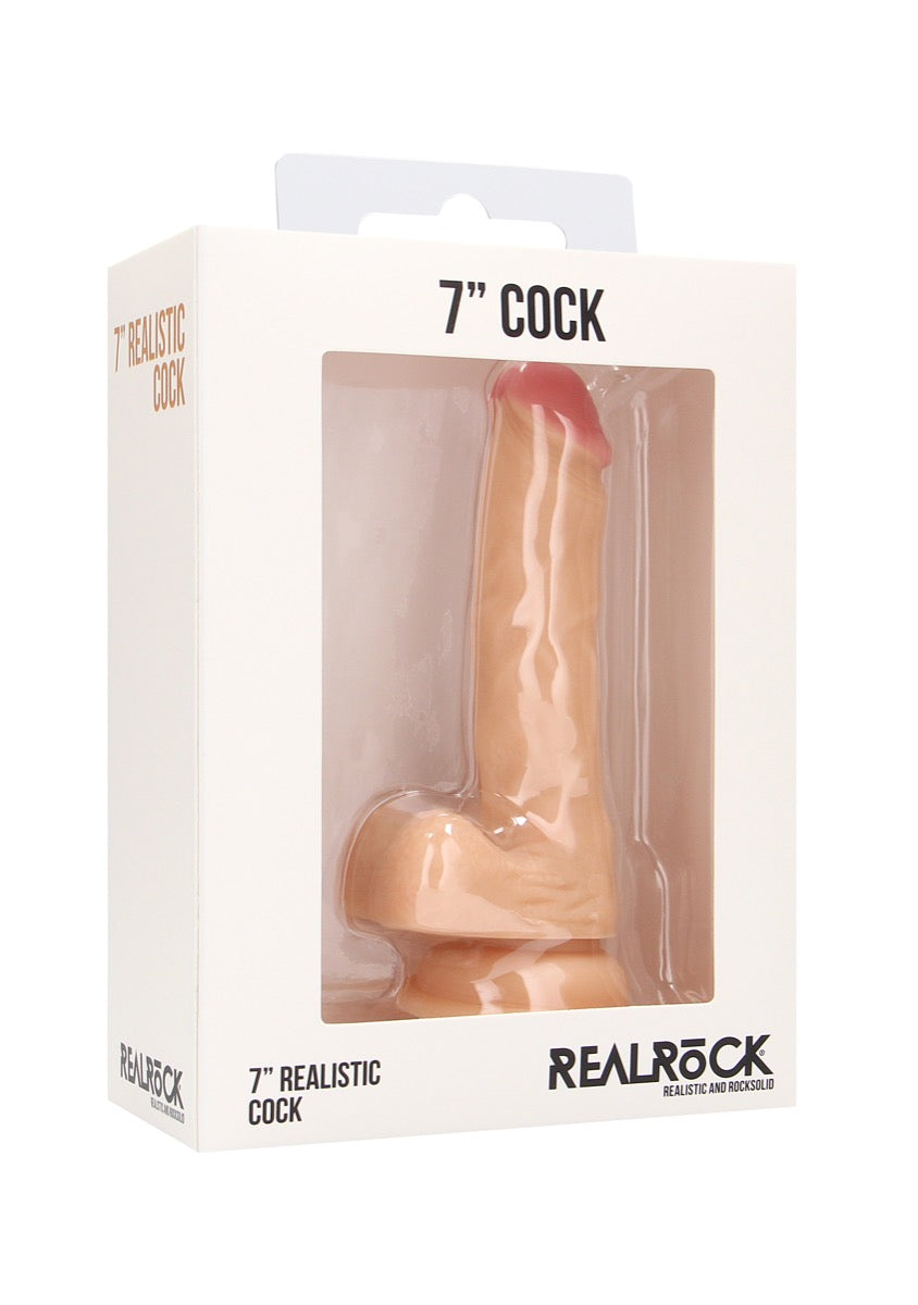 Real Rock Skin - Realistic Cock 7\" With Scrotum