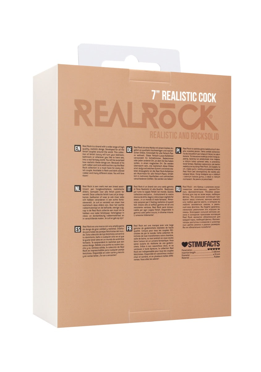 Real Rock Skin - Realistic Cock 7\" With Scrotum