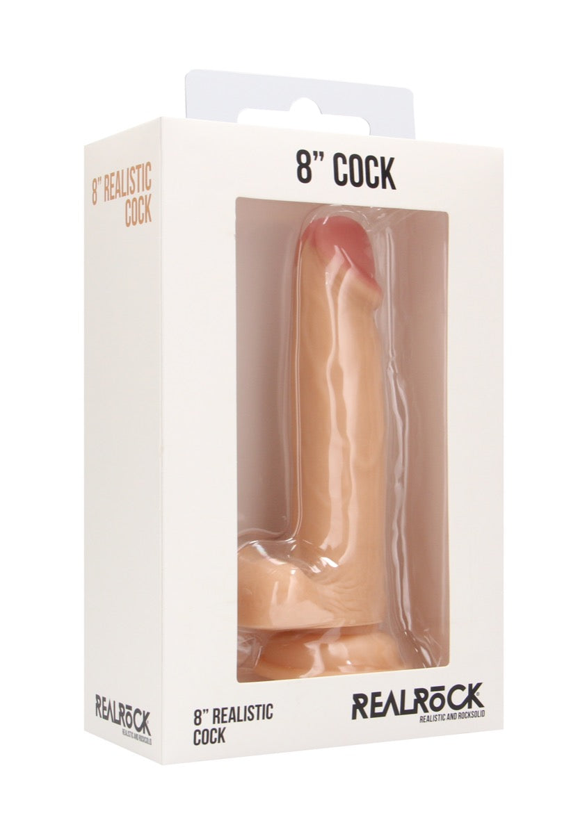 Real Rock Skin - Realistic Cock 8\" With Scrotum