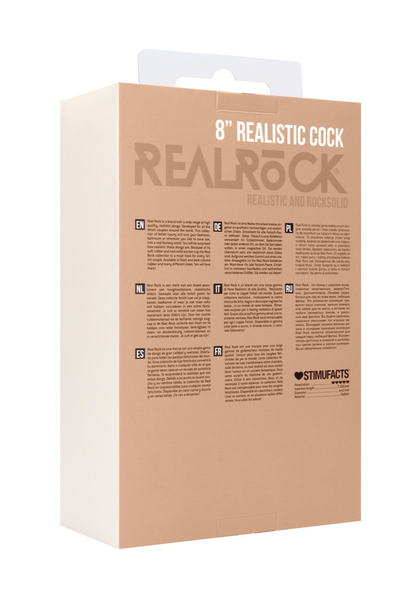 Real Rock Skin - Realistic Cock 8\" With Scrotum
