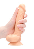 Real Rock Silicone Dildo With Balls 7\" (Flesh)