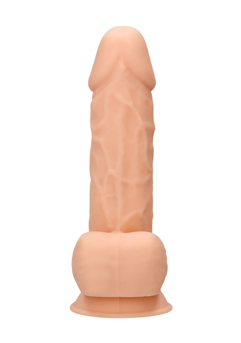 Real Rock Silicone Dildo With Balls 8.5\" (Flesh)