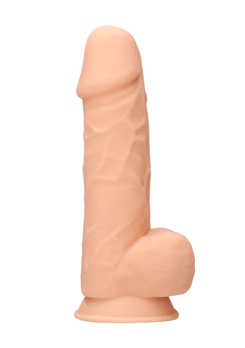 Real Rock Silicone Dildo With Balls 8.5\" (Flesh)