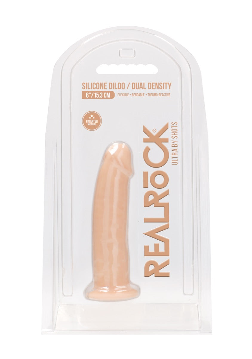 Real Rock Silicone Dildo Without Balls 6\" (Flesh)