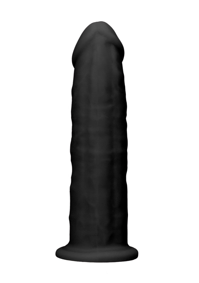 Real Rock Silicone Dildo Without Balls 7.5\" (Black)