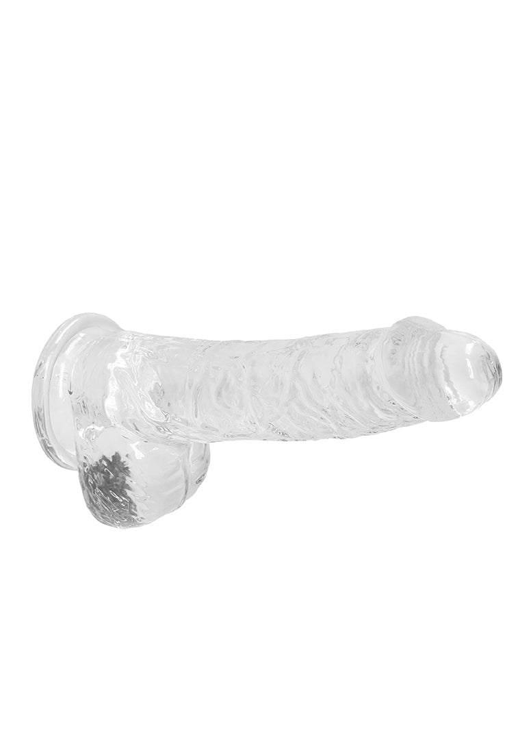 Real Rock Crystal Clear 6\" Realistic Dildo With Balls (Transparent)