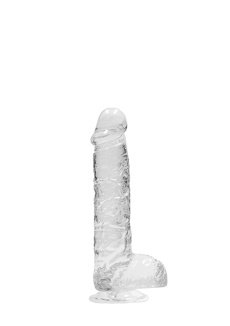 Real Rock Crystal Clear 6\" Realistic Dildo With Balls (Transparent)