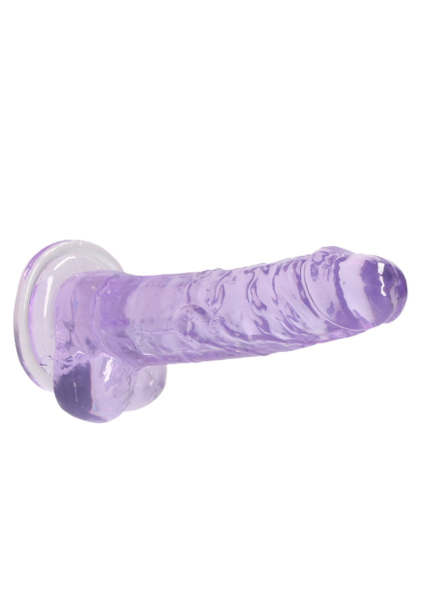 Real Rock Crystal Clear 7\" Realistic Dildo With Balls (Purple)