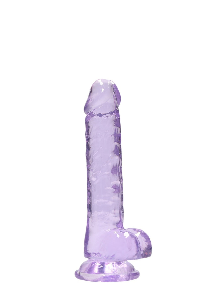 Real Rock Crystal Clear 7\" Realistic Dildo With Balls (Purple)