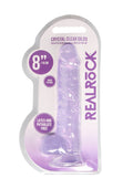 Real Rock Crystal Clear 8\" Realistic Dildo With Balls (Purple)