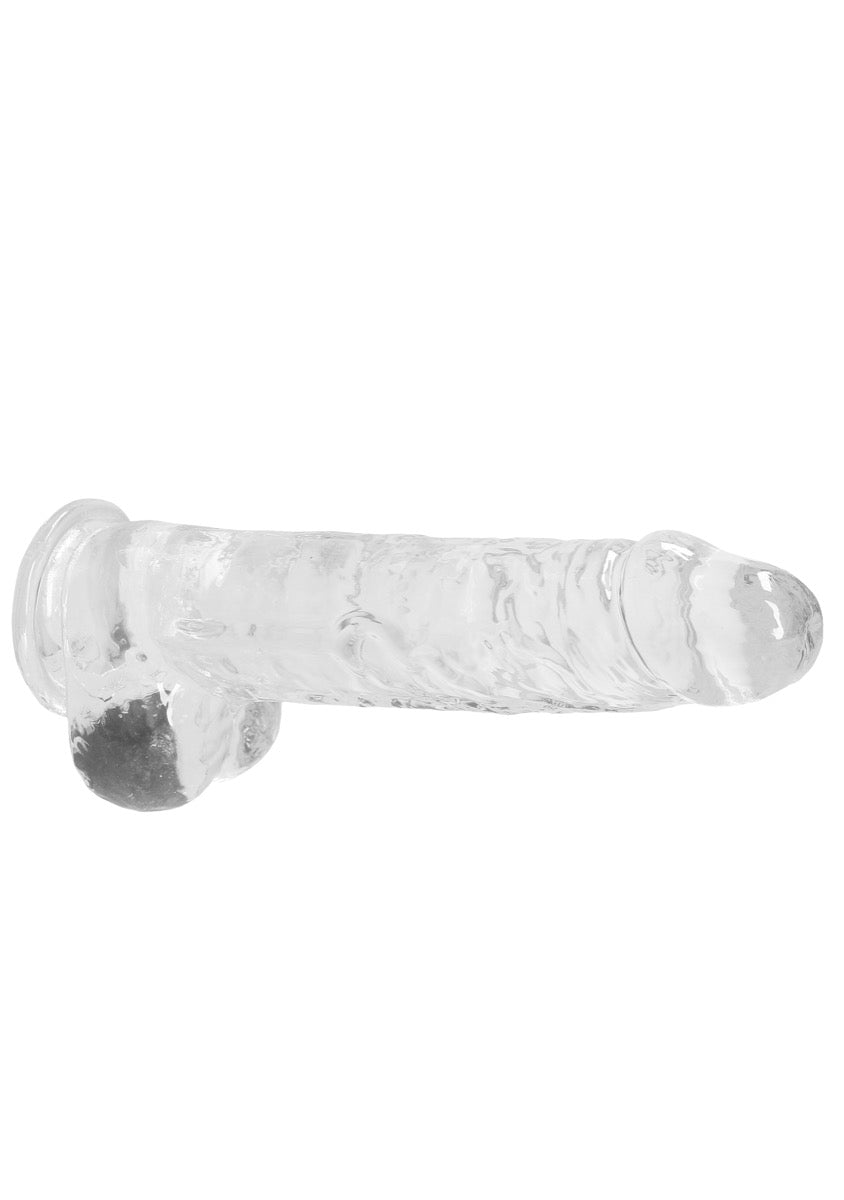Real Rock Crystal Clear 9\" Realistic Dildo With Balls (Transparent)