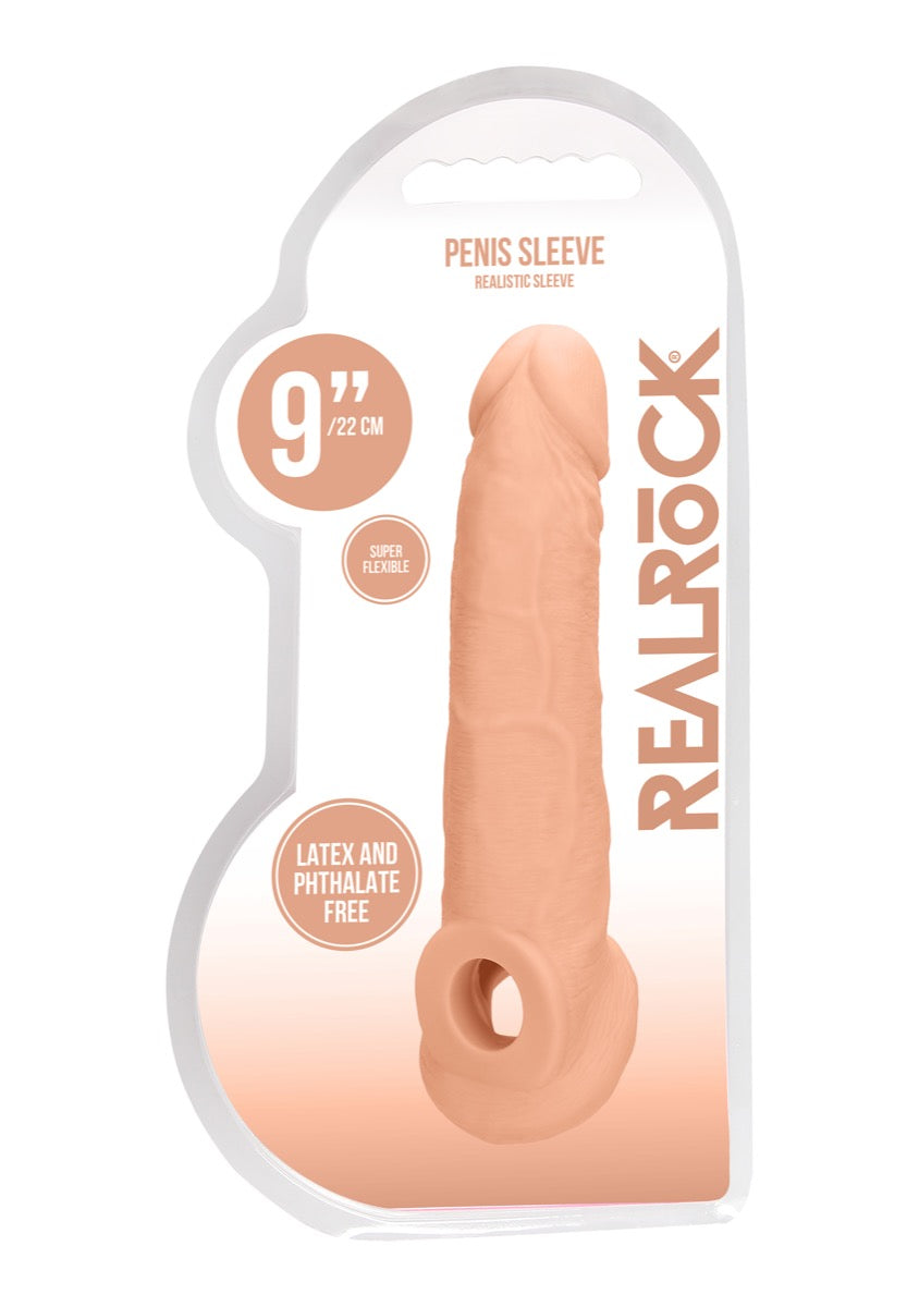Real Rock Penis Sleeve 9\" (Flesh)