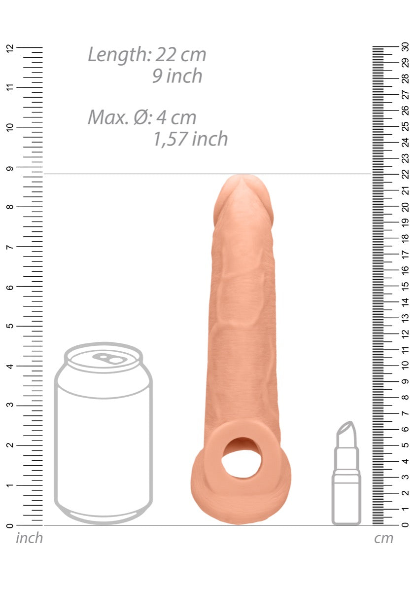 Real Rock Penis Sleeve 9\" (Flesh)