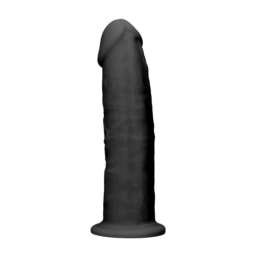 Real Rock Silicone Dildo Without Balls 6\" (Black)