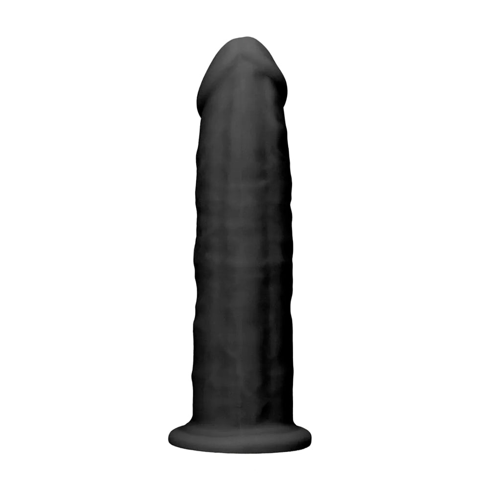 Real Rock Silicone Dildo Without Balls 6\" (Black)