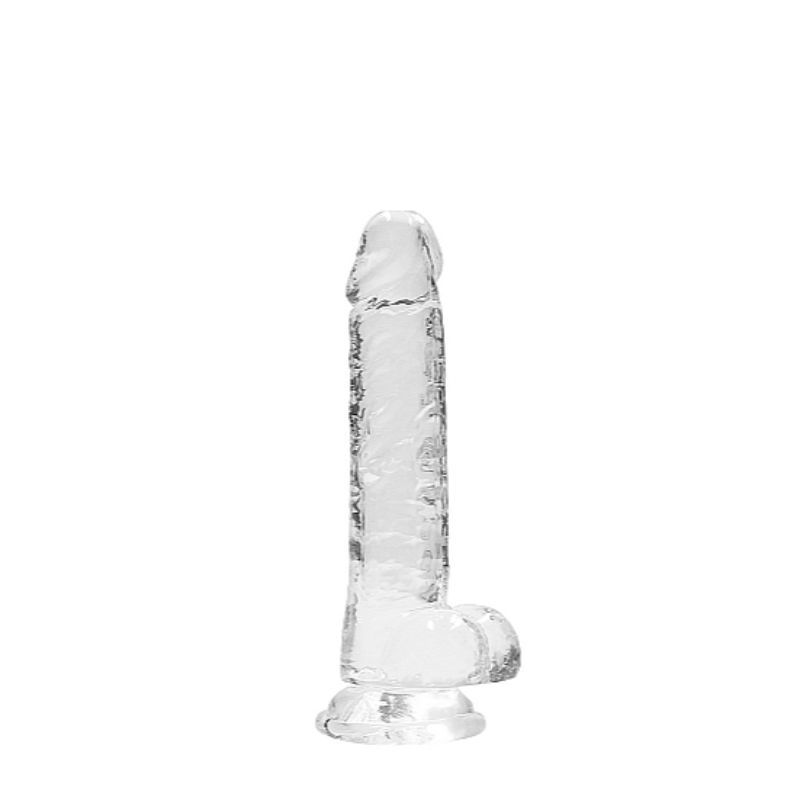 Real Rock Crystal Clear 7\" Realistic Dildo With Balls (Transparent)