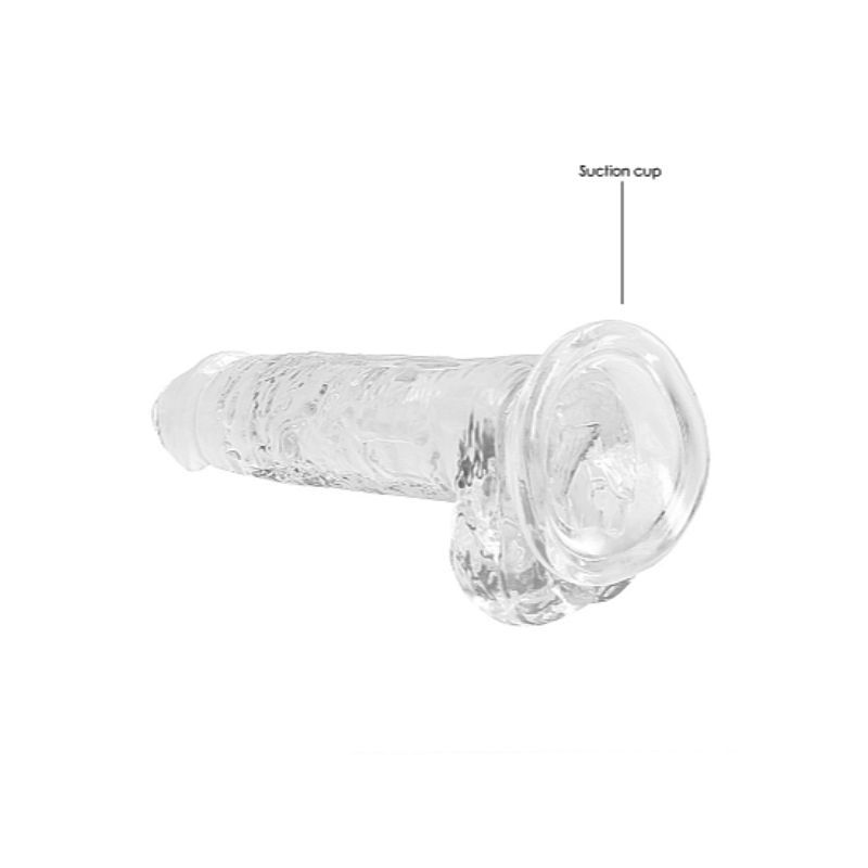 Real Rock Crystal Clear 7\" Realistic Dildo With Balls (Transparent)