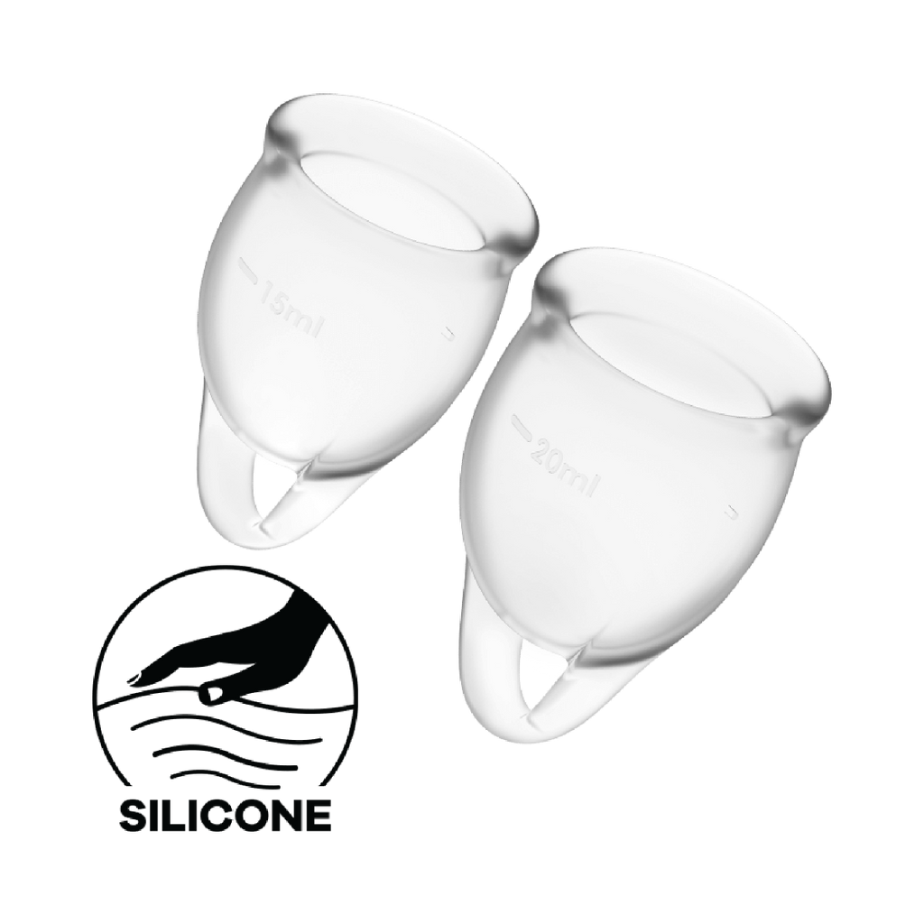 Satisfyer Feel Confident Menstruation Cup Clear 2-pack
