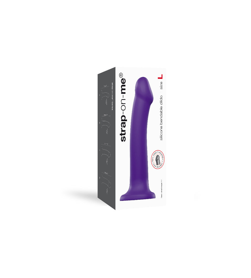 Strap On Me - Semi-Realistic Dual Density Bendable Dildo Purple - M