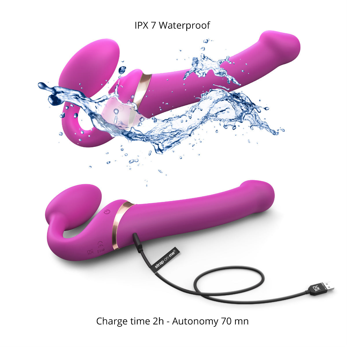 Strap On Me - Multi Orgasm Bendable Strap-On - L - Fuchsia