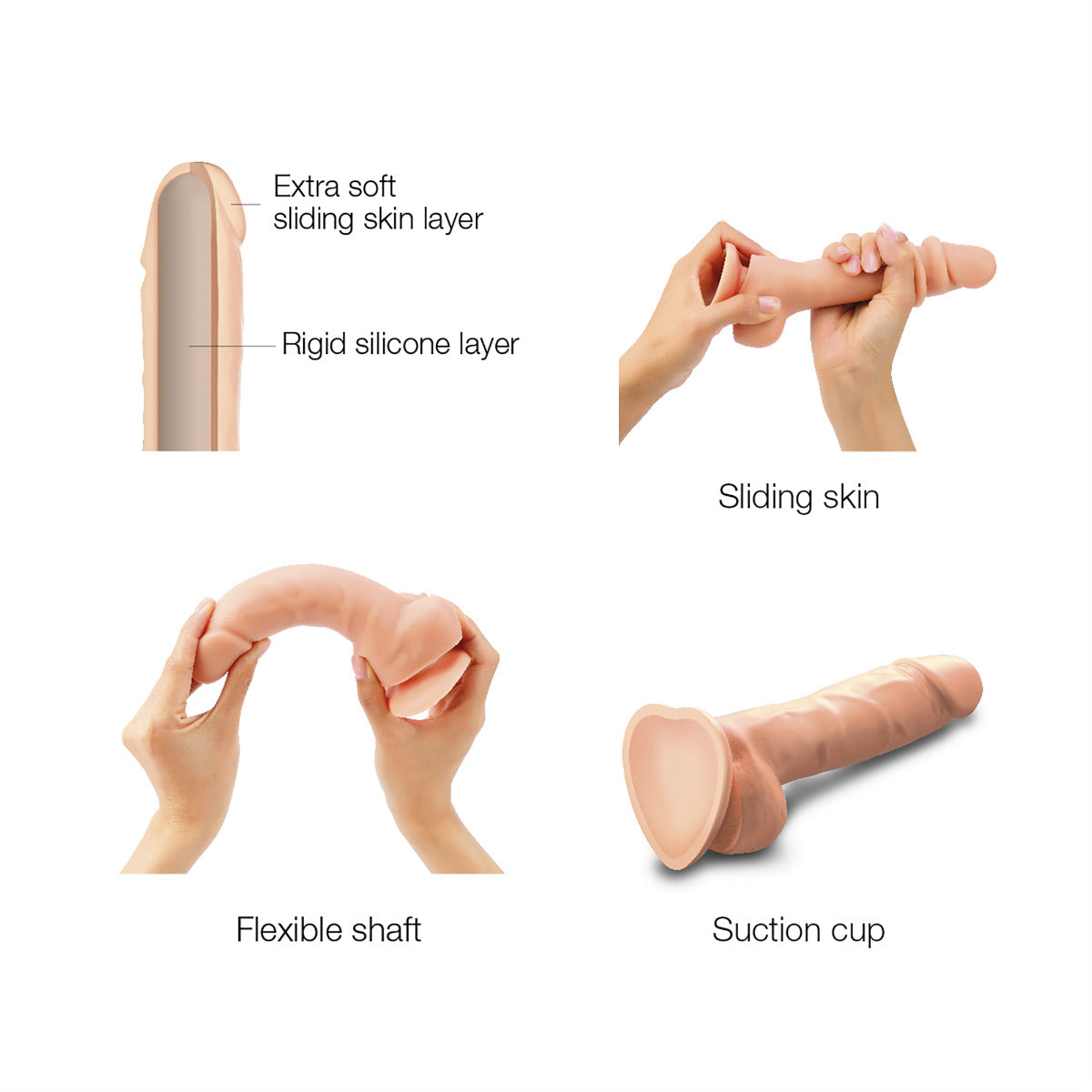 Strap On Me - Sliding Skin Realistic Dildo Vanilla XXL