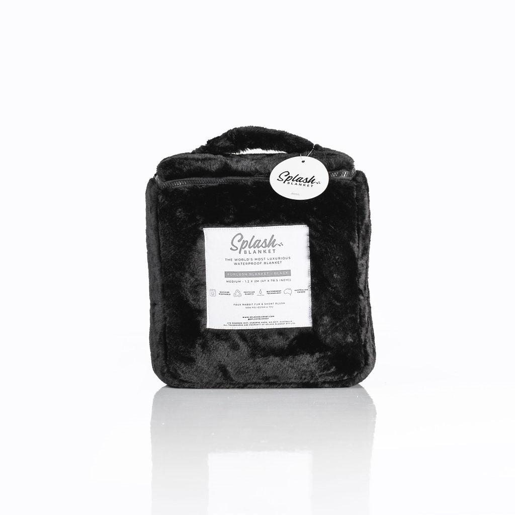 Splash Blanket - Furlush (NON bonded) - Black on Black - Small