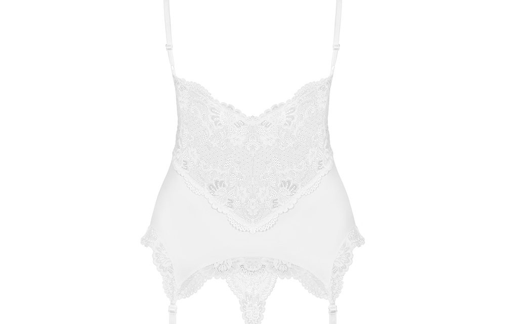 Obsessive – 810-COR-2 corset & thong L/XL – White