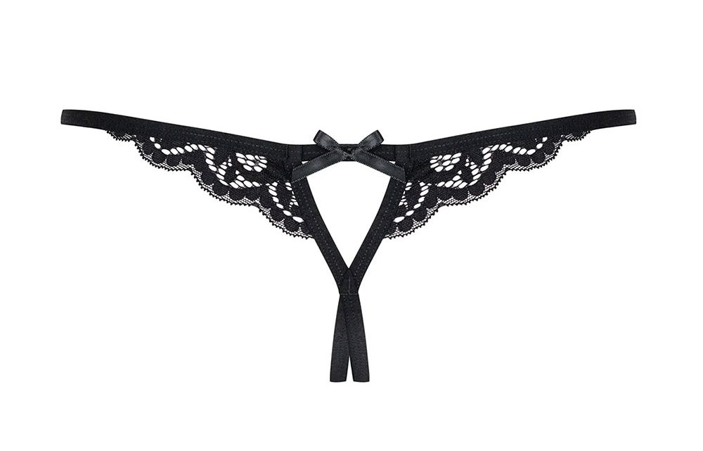 Obsessive – 831-THC-1 crotchless thong  S/M – Black