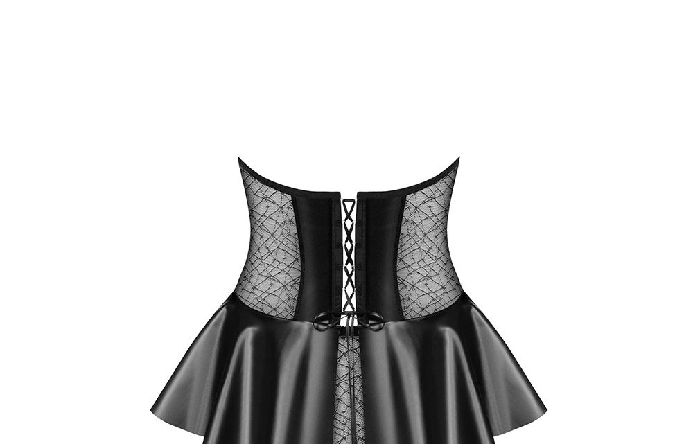 Obsessive – 859-COR-1 corset & thong L/XL – Black