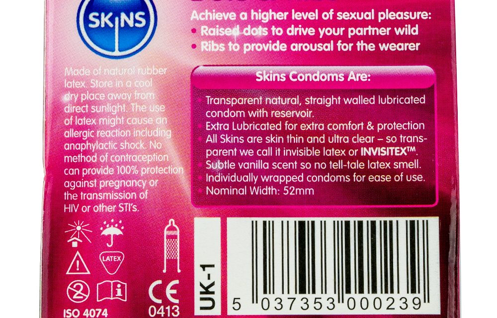 Skins Condoms Dots & Ribs 4 Pack Euro 1